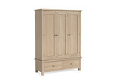 Modern Country Oak Triple Wardrobe - c/o